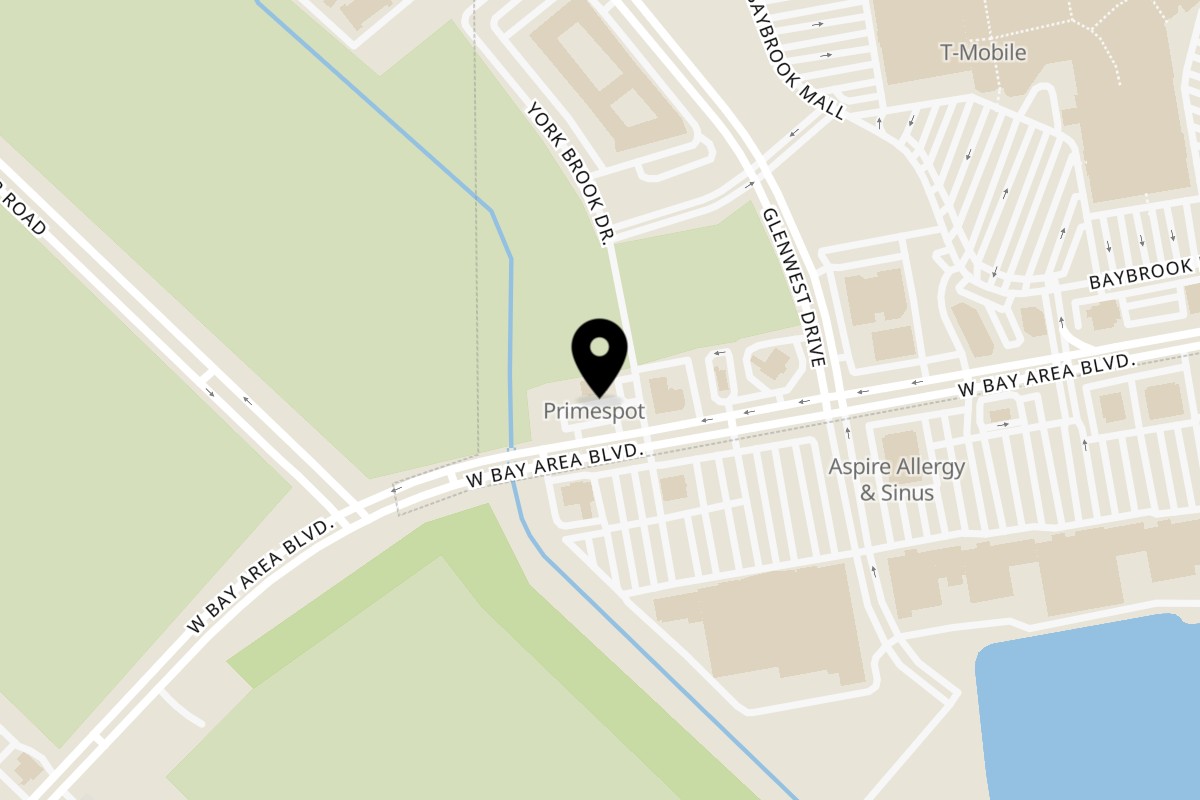 Map showing the location of Clutch City Cluckers Webster on 1806 W Bay Area Blvd in Friendswood